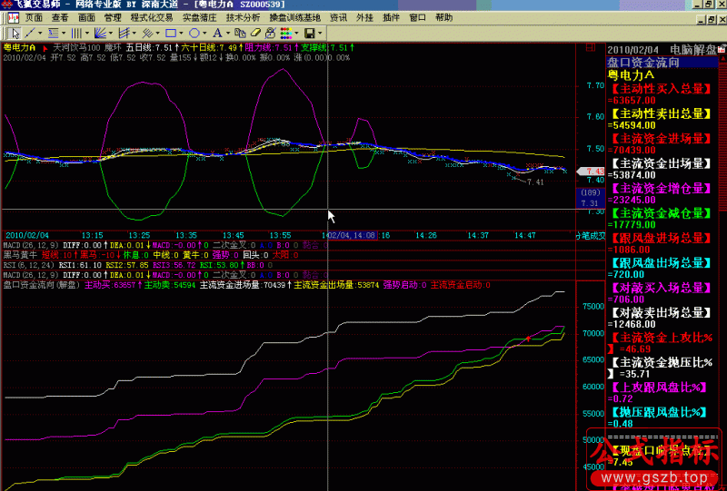 盘口资金流向分析(飞狐)